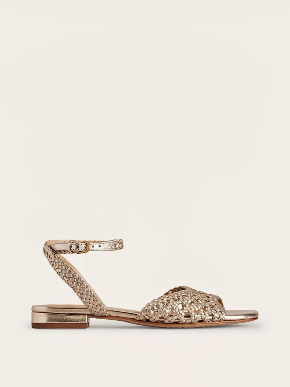 Boden women's woven Metallic Ankle Strap Sandals size 39